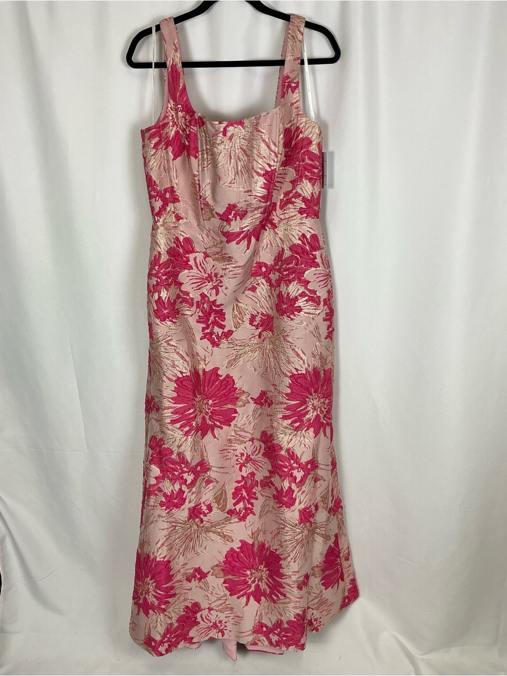Dessy Collection Pink Floral Jacquard Maxi Dress - Picture 2 of 6